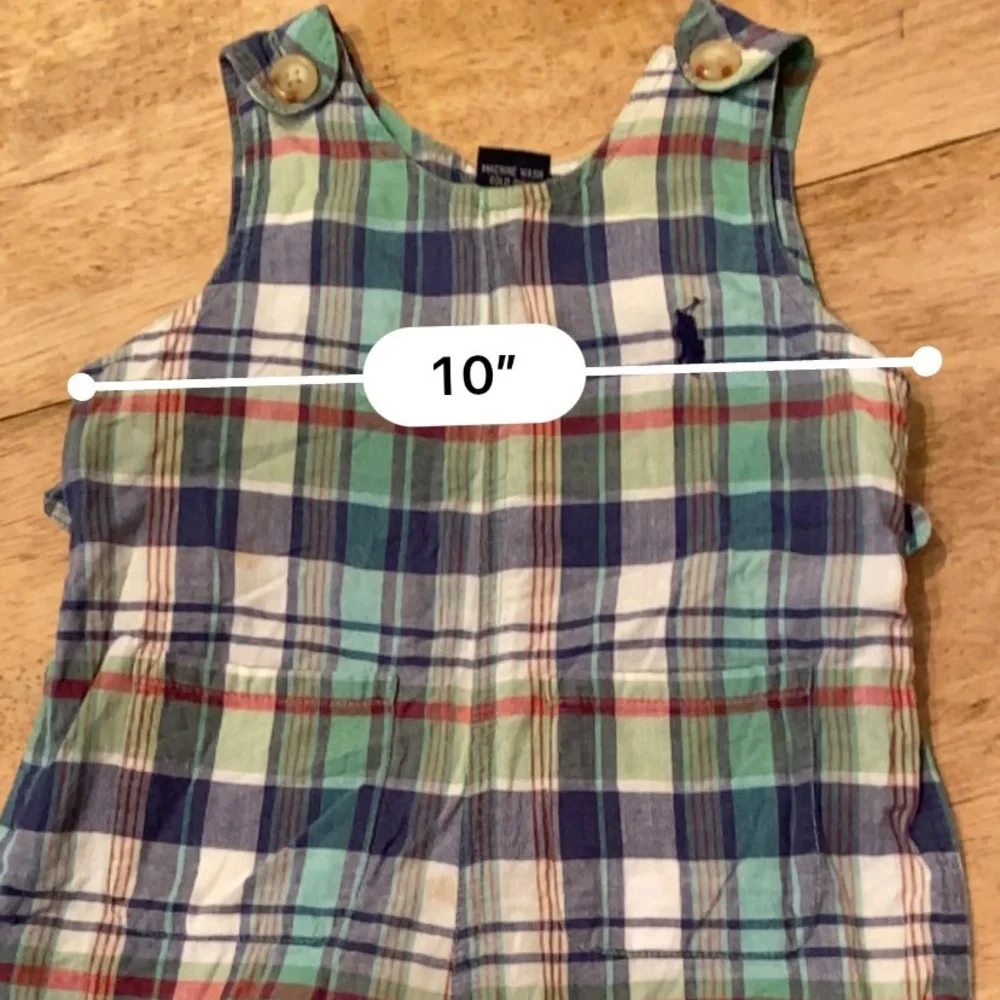 Vintage Polo‎ by Ralph Lauren Infant 3-6 Months 100% Cotton Plaid Overall Romper